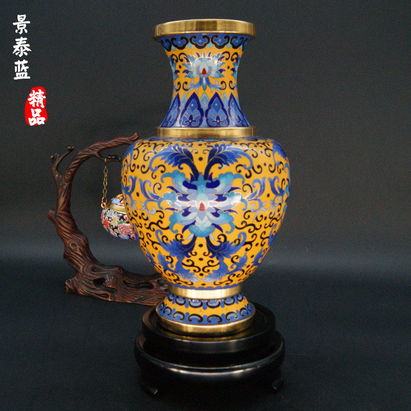 传承工艺手工制作绘制景泰蓝花瓶居家收藏好摆件特色老北京纪念品