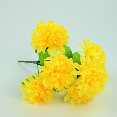 批發清明祭祀塑料花7頭小把花價廉物美仿真絹花7頭爪菊花束絹花