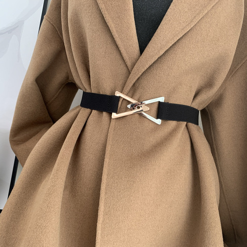 Wholesale Korean style triangular buckle waistband, simple, fashionable and versatile belt for women, elastic elastic waist, slimming