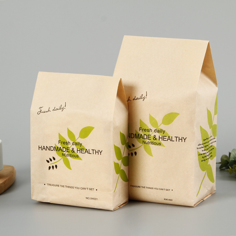 现货供应透明开窗吐司面包袋定制法式烘焙牛皮纸防油面包袋小吃袋