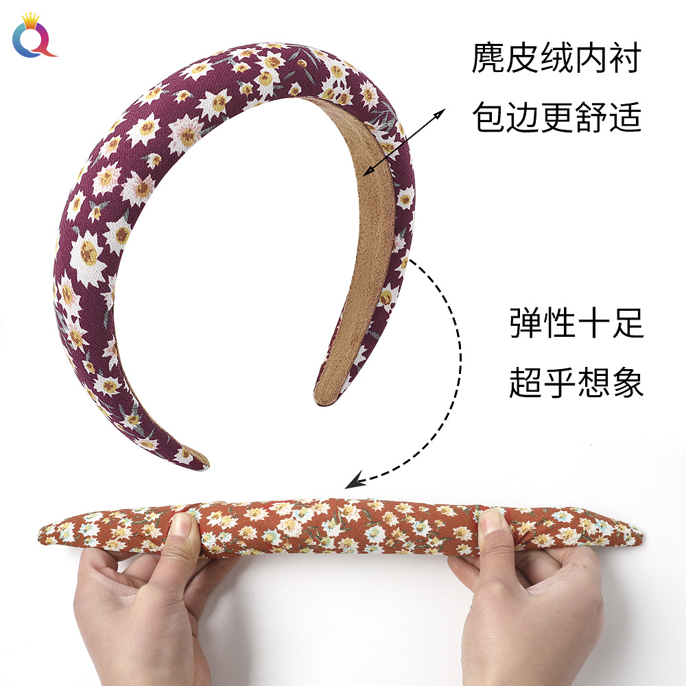 New Thickened Sponge Floral Headband Wild Daisy Fabric Headband Nihaojewelry Wholesale display picture 30