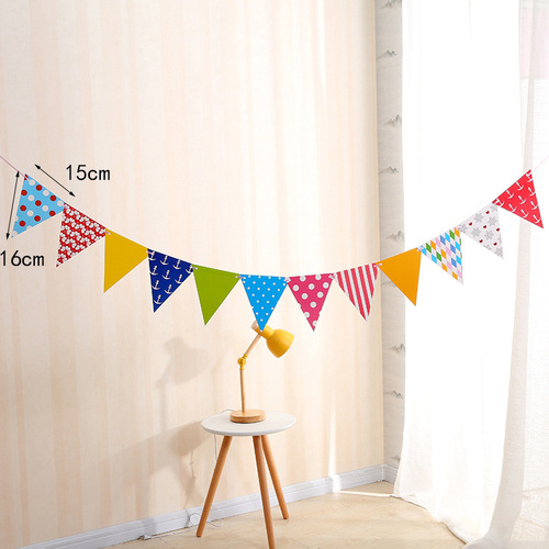 Festival Party Decorations Birthday Banner Triangle Hanging Flags Wedding Theme Party Background Decoration Props Wholesale