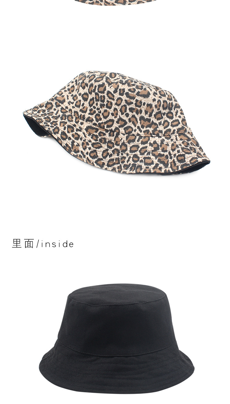 Sombrero De Moda Mujer De Doble Cara Con Moda Hipster Estampado De Leopardo Cuenca Sombrero Tendencia Retro Estudiante Salvaje Pareja Pescador Sombrero Nihaojewelry display picture 3