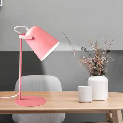 北欧插电式ins风书桌大学生寝室阅读现代创意护眼led马卡龙小台灯|ms