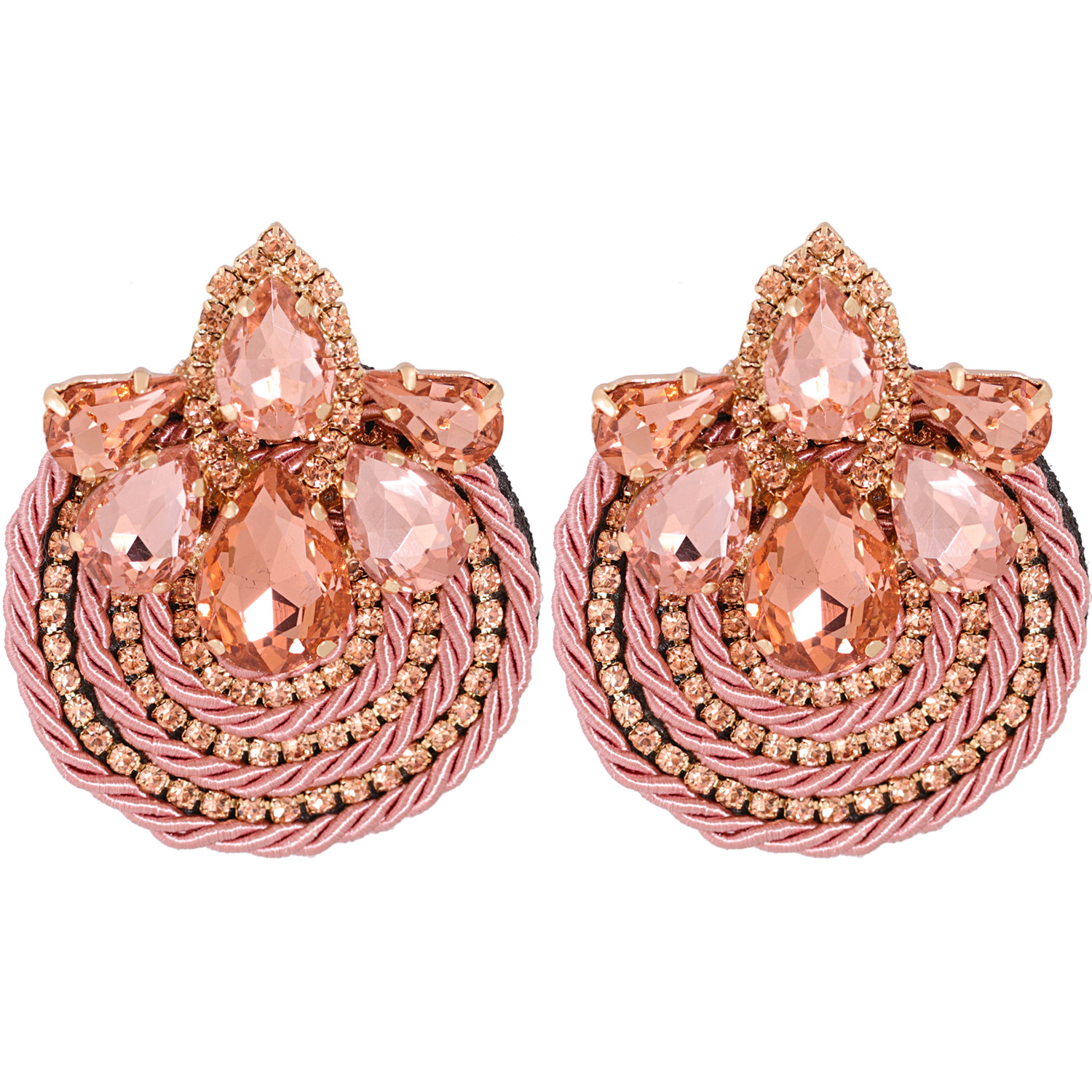 Rhinestone Geometric Round Exaggerated Earrings display picture 17