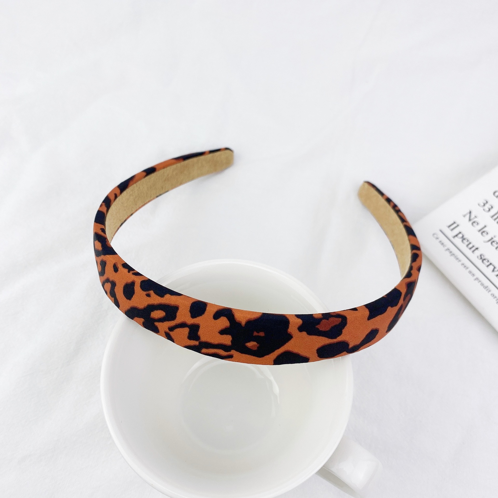 Leopard Print Retro Striped Headband display picture 7