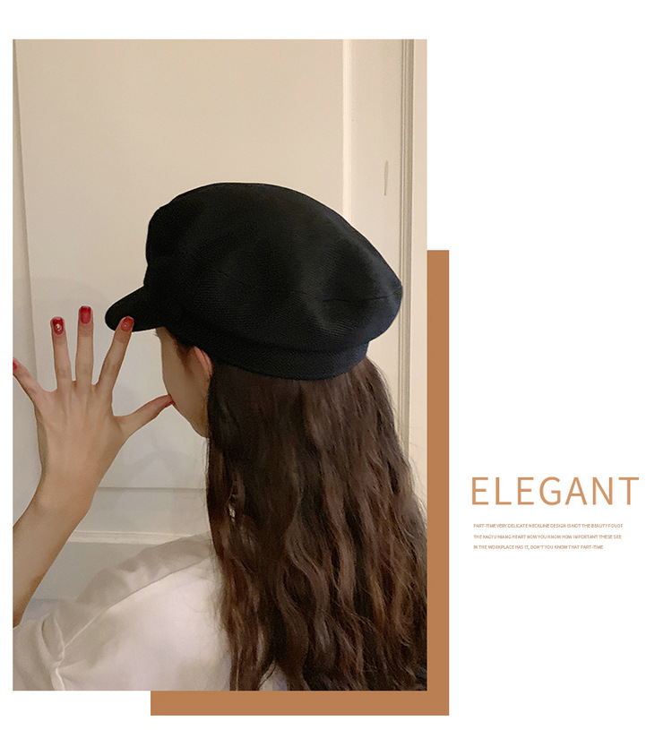 140g Weight Beret Hat Hats Type Daily, Shopping Occasion cotton and linen Material Solid Color Pattern All Seasons Season Women's Gender Basic, Retro Style Curved Eaves Rim Women's Basic Retro Solid Color Curved Eaves Beret Hat 3