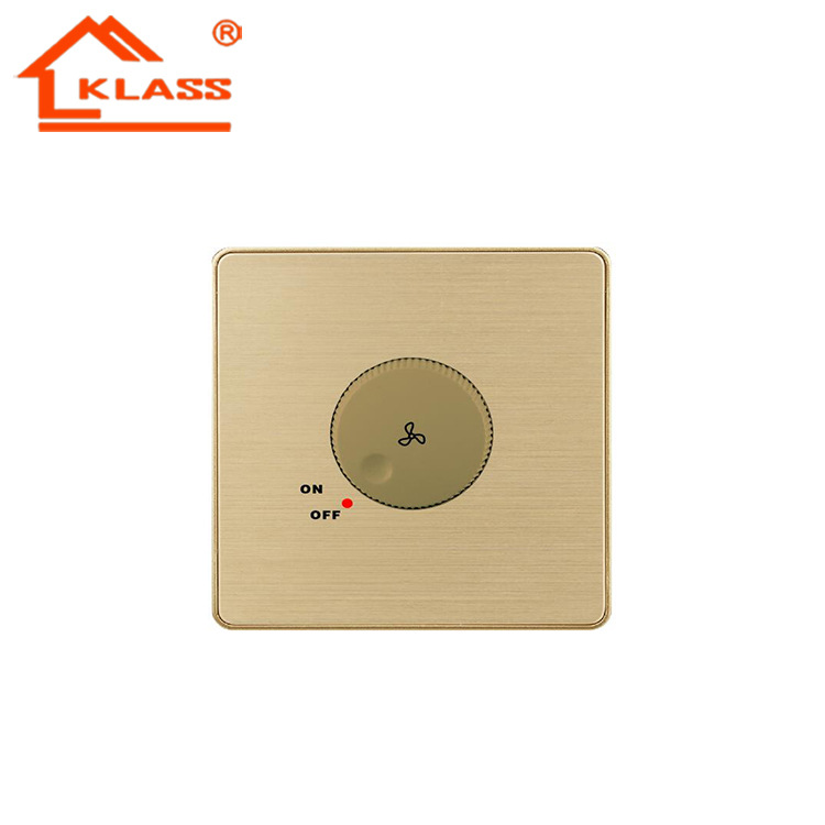 沙特厂家外销出口86型金色铝拉丝变态点英规1000w调光调速开关