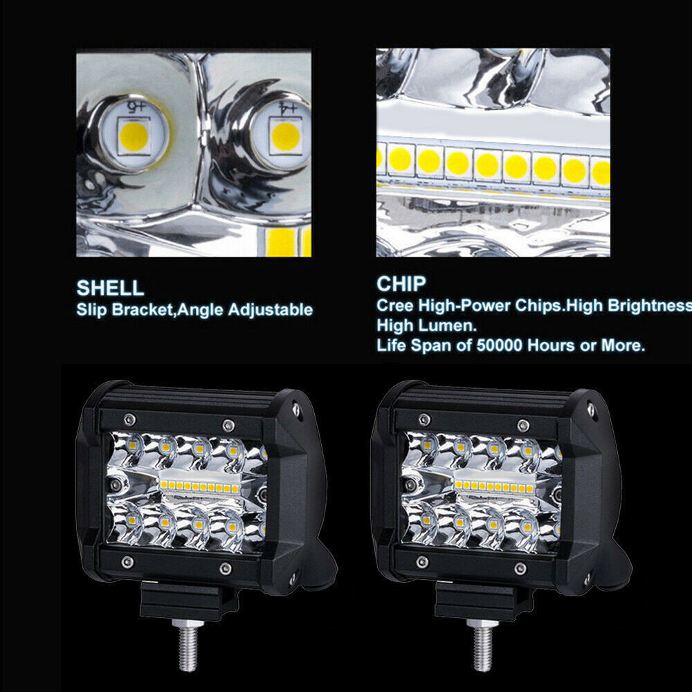 Transfronterizo de 4 pulgadas 120W lámpara de trabajo 20LED vehículo todoterreno auto camión 3 filas 60W 3030 image 4