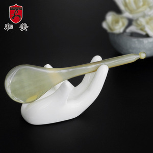 厂家直销真空包装批发牛角点穴按摩棒 脸部牦牛角美容刮痧拨筋棒
