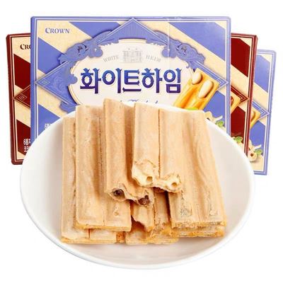 整箱包邮韩国Crown克丽安巧克力 奶油榛子瓦威化饼干47g可瑞安|ms
