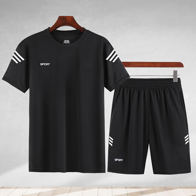 Sports suit men's summer casual suit gym...