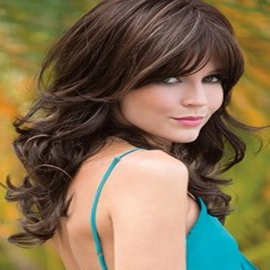 新款潮流时尚欧美假头发大波浪亚麻棕混色长卷发头套厂家批发外贸