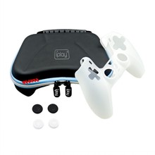 PS5手柄EVA收納硬包+硅膠套+搖桿保護帽套裝PS5六合一保護套裝