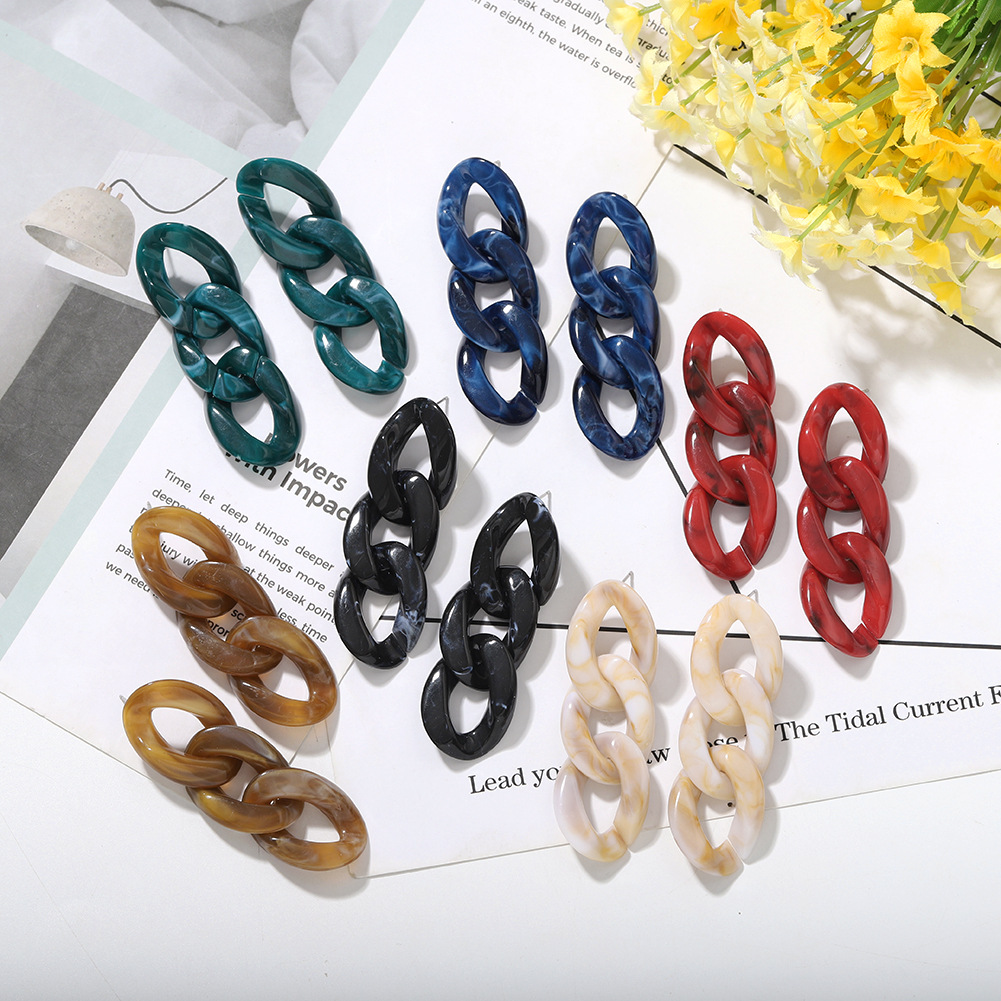 Multi-layer Hanging Resin Earrings Multicolor Cold Wind Creative Fashion Earrings Wholesale Nihaojewelry display picture 17