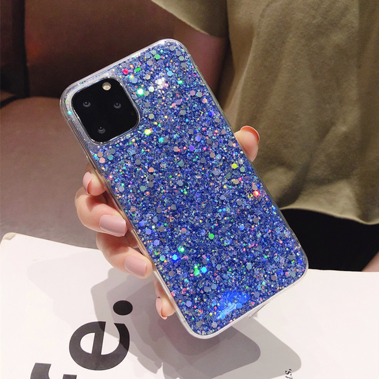 For iphone12promax phone case luxury glitter sequins drop glue all-inclusive new note20 protective case