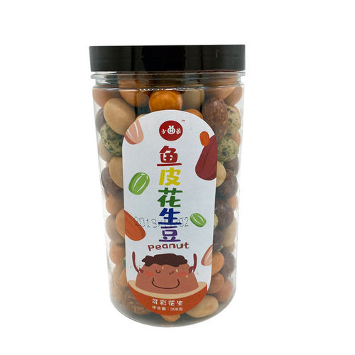 Xiaoqujia Fish Skin Peanut Beans Colorful Peanut Beans Multi-flavor Peanuts Wrapped Peanuts Roasted Peanuts 308g/can
