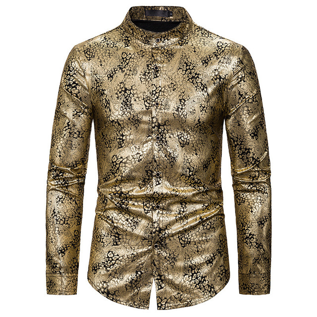 Men’s long sleeve shirt men’s gilt nightclub shirt