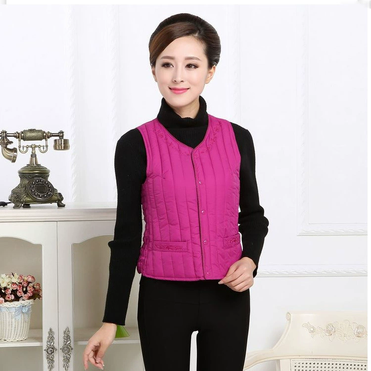 2023 Новый Женский приталенный модный пуховый хлопковый жилет для среднего и пожилого возраста, универсальный жилет, модный