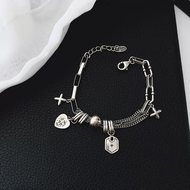 Thai Silver Cross Heavy Industry Bracelet Image 2