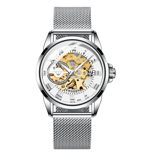 FNGEEN Men's and Women's Fully Automatic Mechanical Watch with Mesh Band – Fashionable Trendsetter Style, 2020 Export-Ready Watch Supply