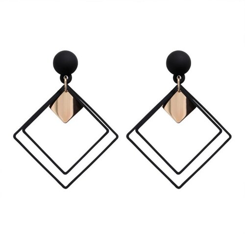 Cross-border provision of cool, fashionable and creative styles, trendy rhombus alloy earrings, temperament earrings, ear studs and jewelry wholesale