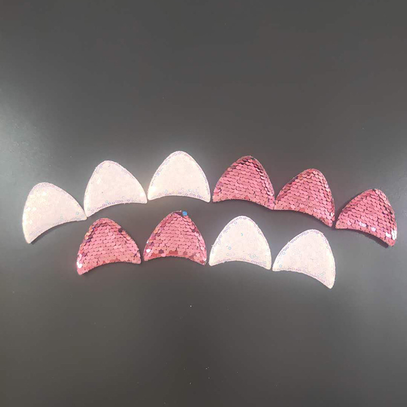 供应亮片猫耳朵超声波压花饰品配件童鞋童袜配件发服装辅料供应