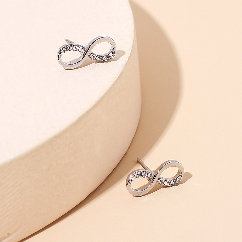 retro rhinestone 8 word earrings