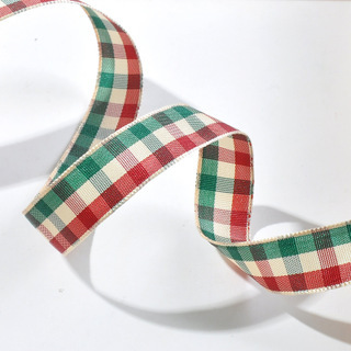 Yao Ming Plaid cinta hecha a mano DIY cinta regalo material de embalaje 2,5 cm Plaid banda accesorios para el cabello material decorativo