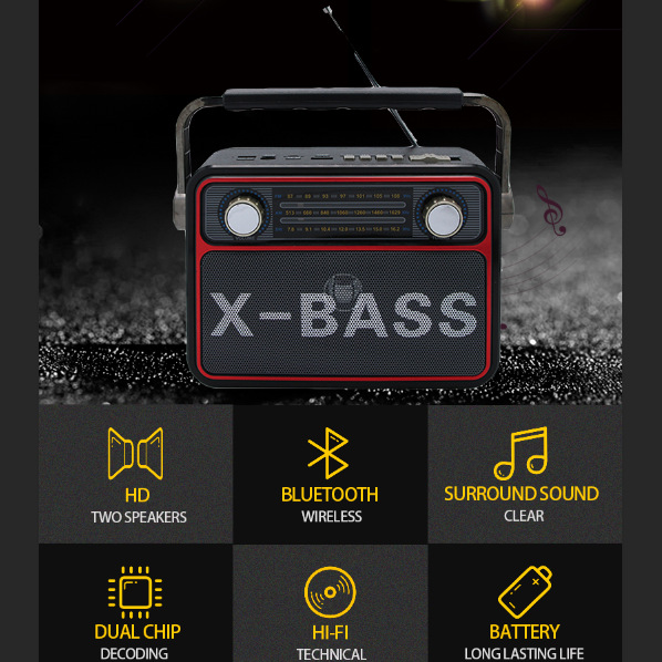 European and American retro radio, desktop for the elderly, old-fashioned card-inserting Bluetooth speaker, remote control FM medium wave and short wave broadcasting detail image 3