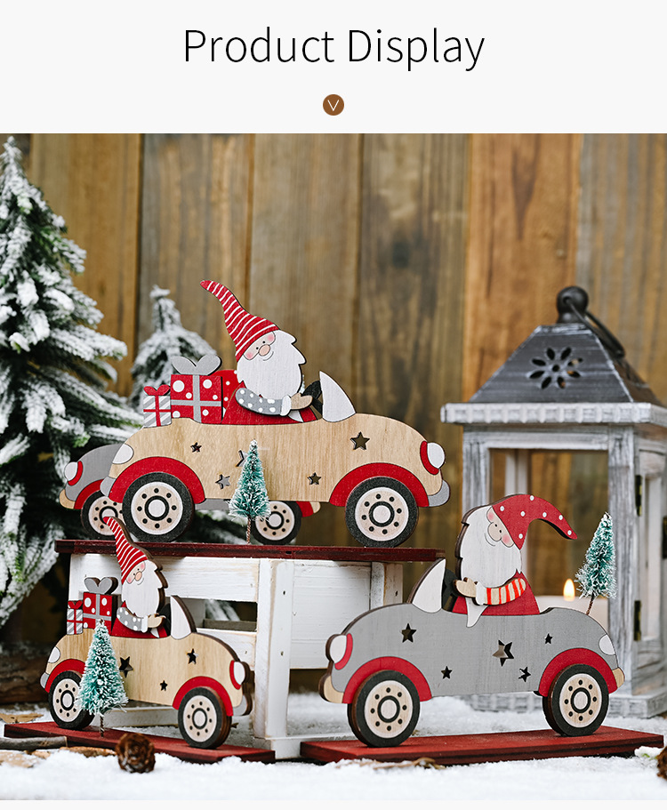 Santa Claus Driving With A Small Tree Ornaments display picture 10
