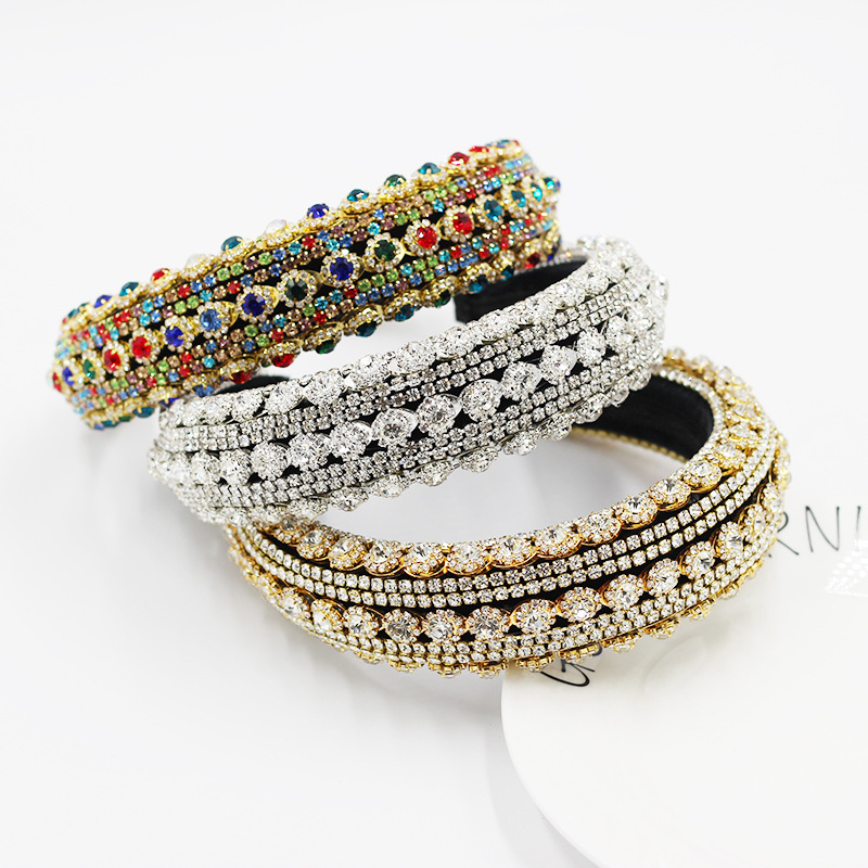 Baroque Luxury Heavy Industry Exaggerated Color Rhinestone Headband display picture 2