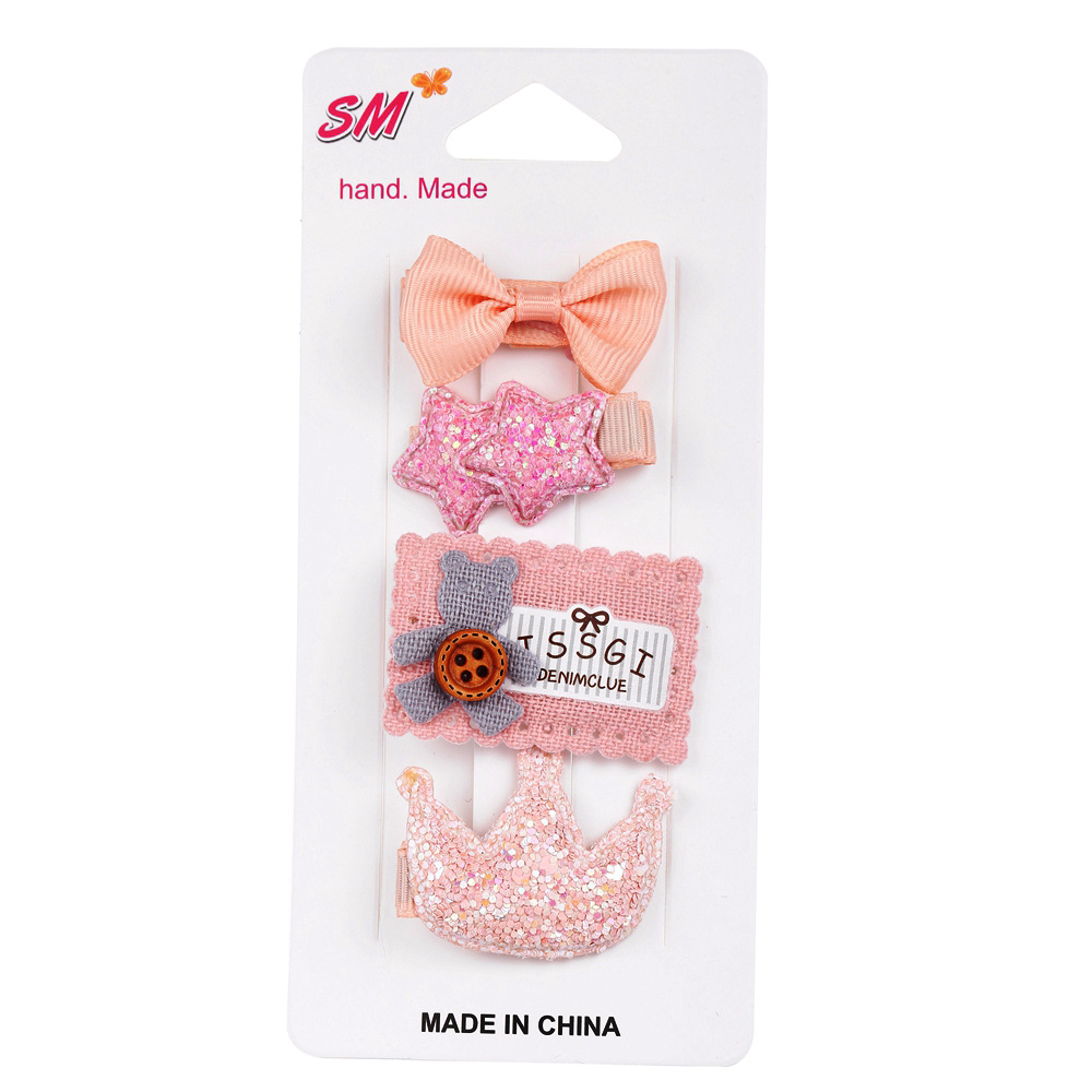 Korean Fashion New Cute Bow Side Clip Creative Retro Simple Cartoon Sweet Flower Duckbill Clip Wholesale Nihaojewelry display picture 5