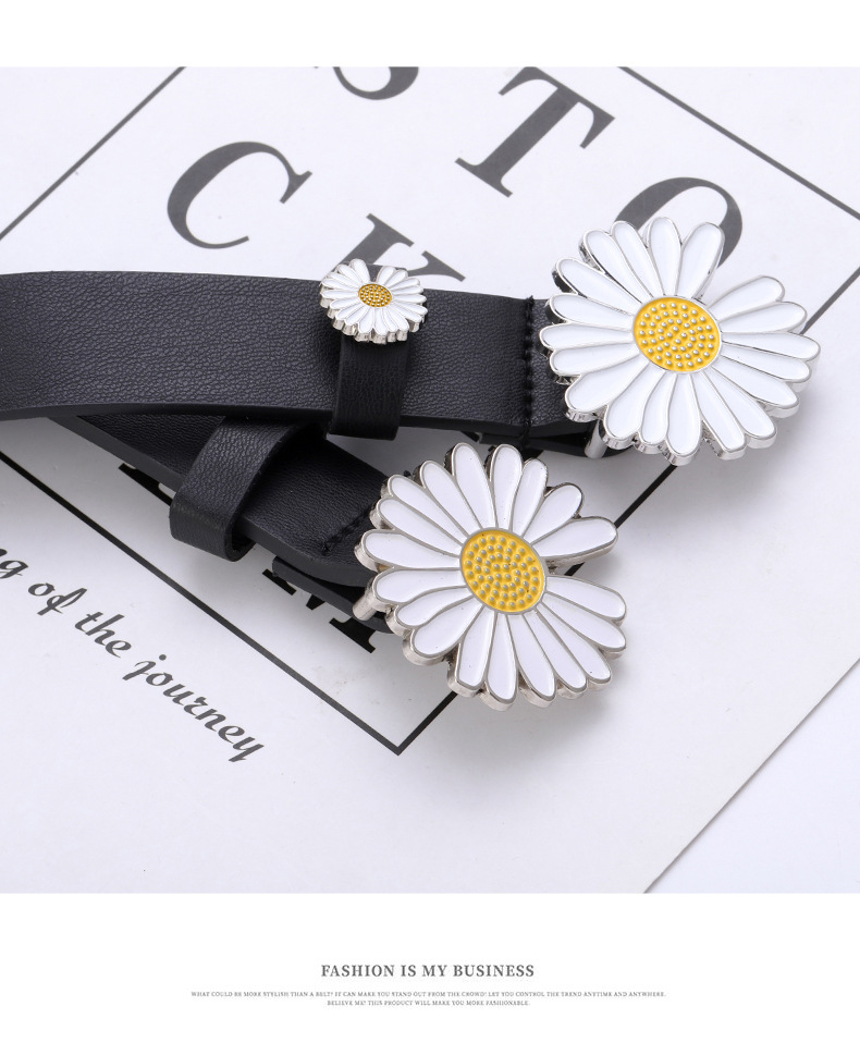 New small daisy flower decoration belt student fashion dress jeans ladies thin belt wholesale nihaojewelrypicture10