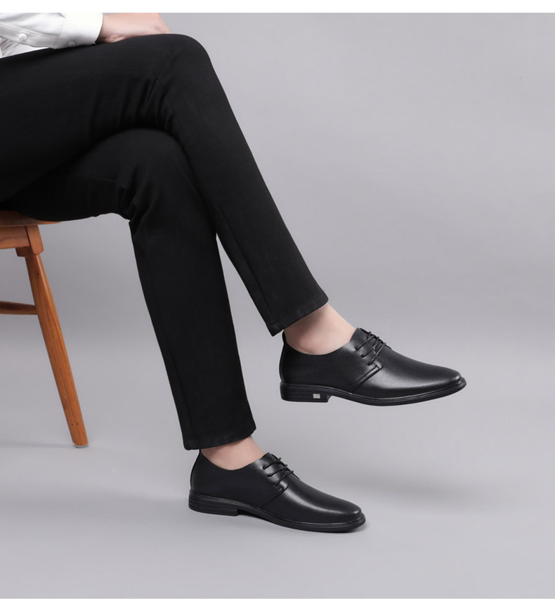 Men's Round Head Leather Shoes Formal Leather Shoes Casual Men's Lazy Single Shoes_voghion.com