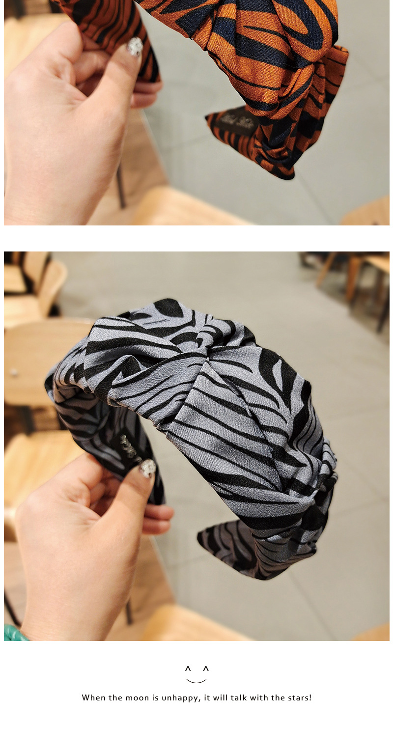 New Leopard Flower Bud Headband Wide-brimmed Fabric  Headband display picture 4