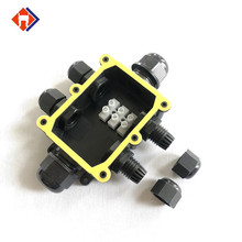 定制多通塑料PVC接線盒 led路燈可灌膠防水盒黑色電纜 6通接線盒