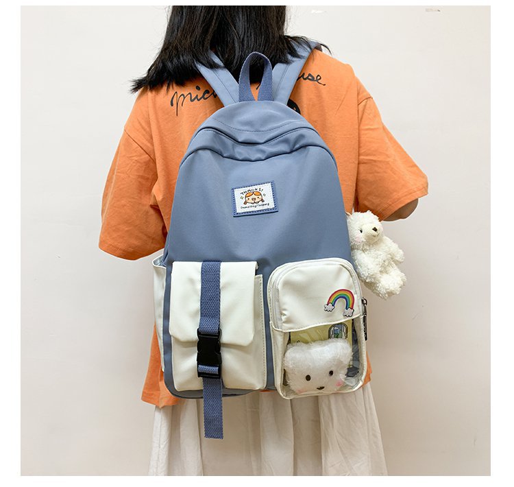 Koreanische Student Hit Farbe Rucksack Weiche Schultasche display picture 22