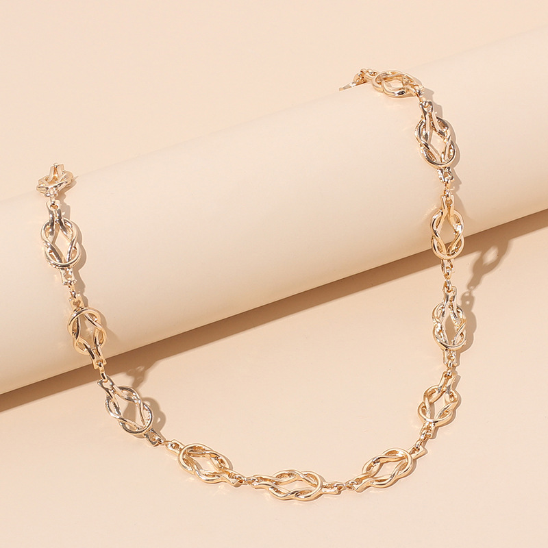 25g Weight Necklace Classification Wedding, Travel Occasion Women'S Gender Gold, Silver Color Simple New  Knot Necklace 8