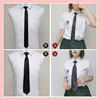 Tie men black 8CM Zip Lazy man A pull 5CM lady Navy student Korean Edition England
