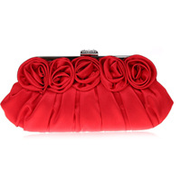 跨境热销简约立体花朵包绸缎包手拿包链条女手提包现货代发03649|ru