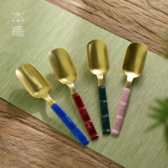 Brass tea spoon tea spoon tea shovel tea spoon metal tea art tea ceremony six gentlemen kung fu tea set accessories spare parts