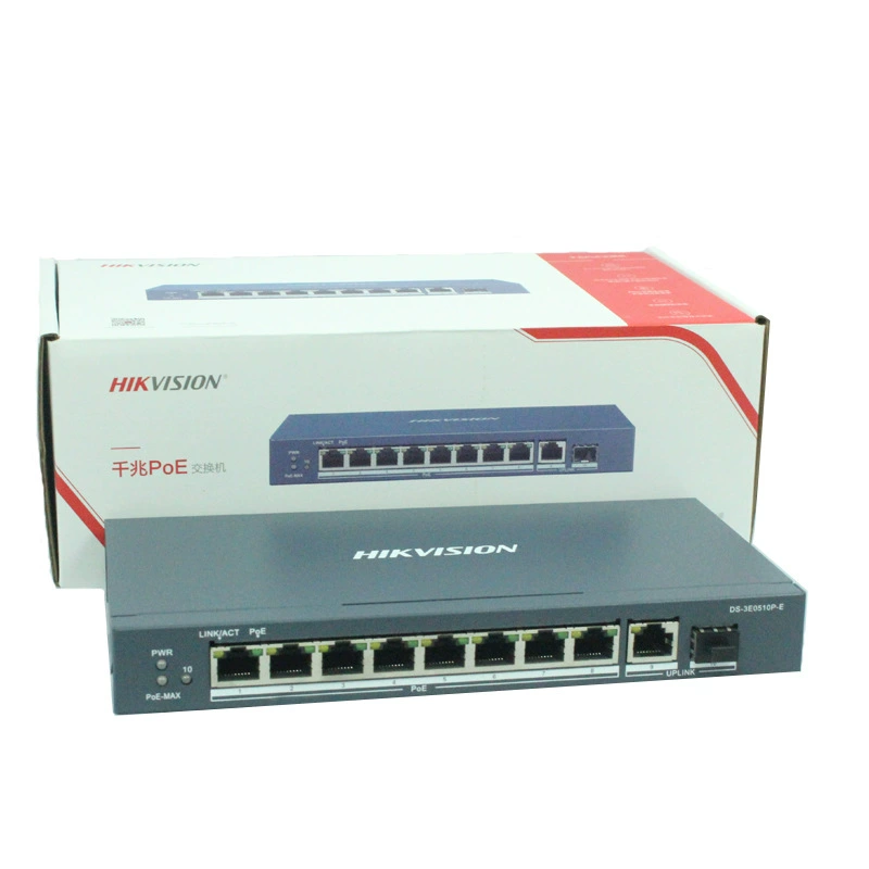 海康威视 10-портовый гигабитный PoE коммутатор DS-3E0510P-E