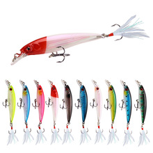 6 Colors Sinking Minnow Fishing Lures Hard Plastic Minnow Baits Bass Trout Fresh Water Fishing Lure