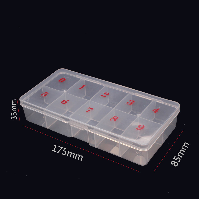 Suministros de uñas al por mayor caja de uñas 500 piezas caja de uñas translúcido caja de almacenamiento caja resistente a la caída