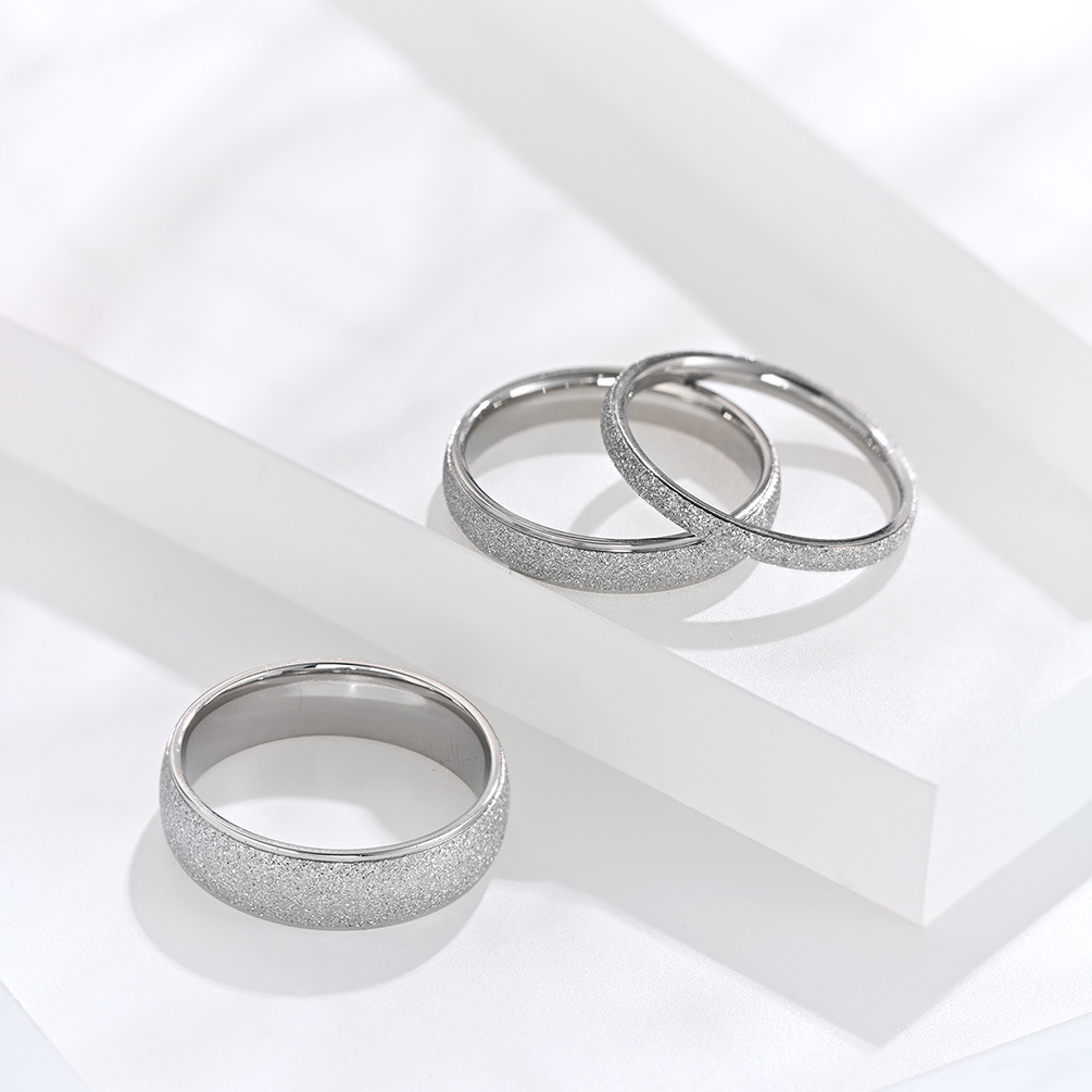 6g Weight Simple Style Round Titanium Steel Rings Polishing Stainless Steel Rings