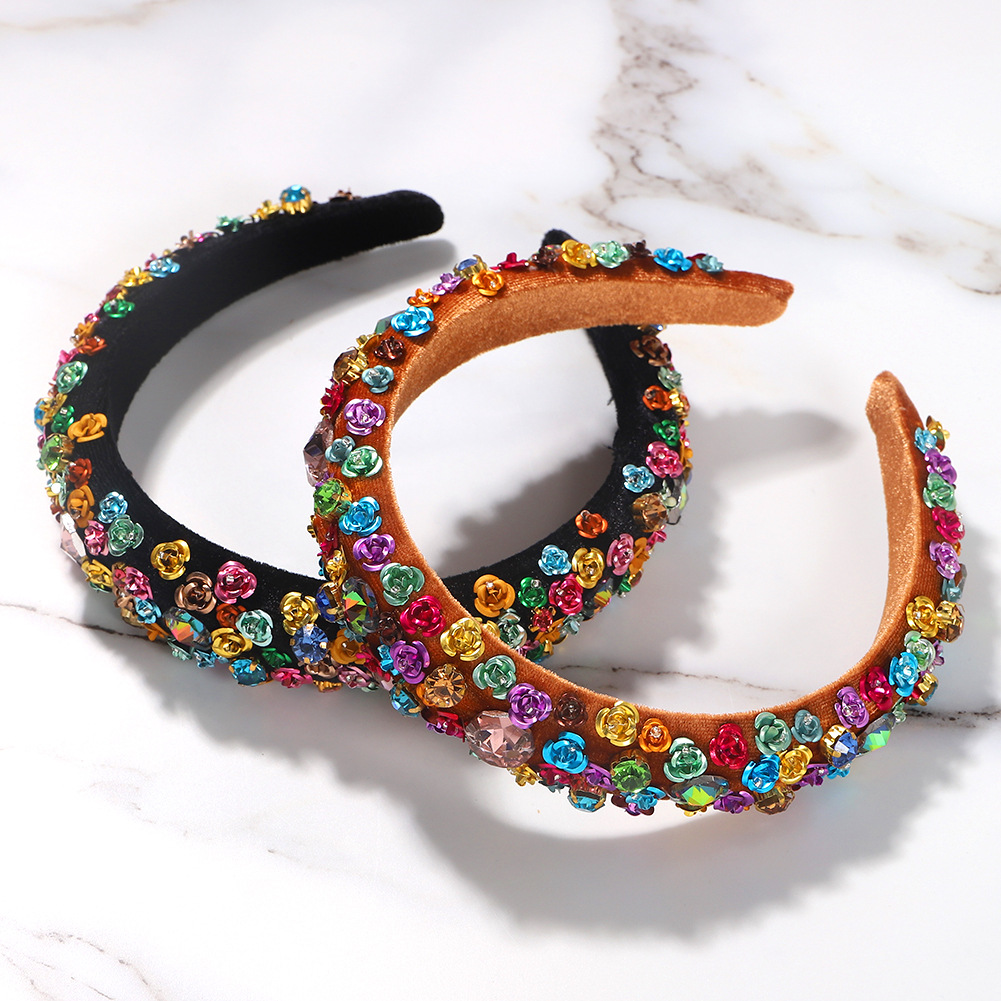 Hot Selling Fashion Wide-sided Fashion Handmade Flower Headband Wholesale display picture 3