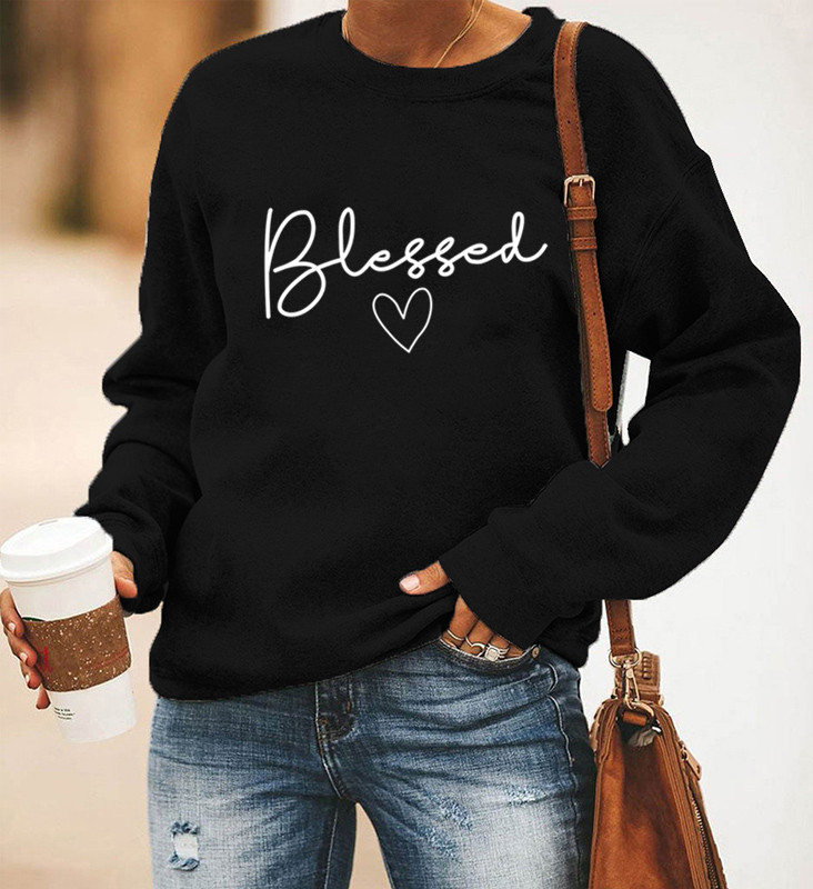 Women's Hoodies Long Sleeve Printing Casual Letter Heart Shape display picture 5