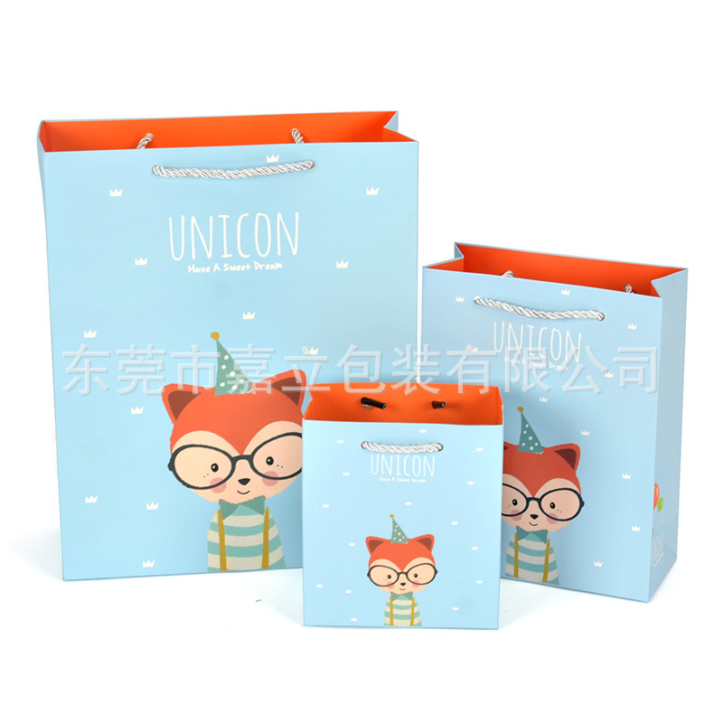 儿童大号礼品袋礼物袋超可爱卡通小号纸袋高档袋子手提纸袋1只