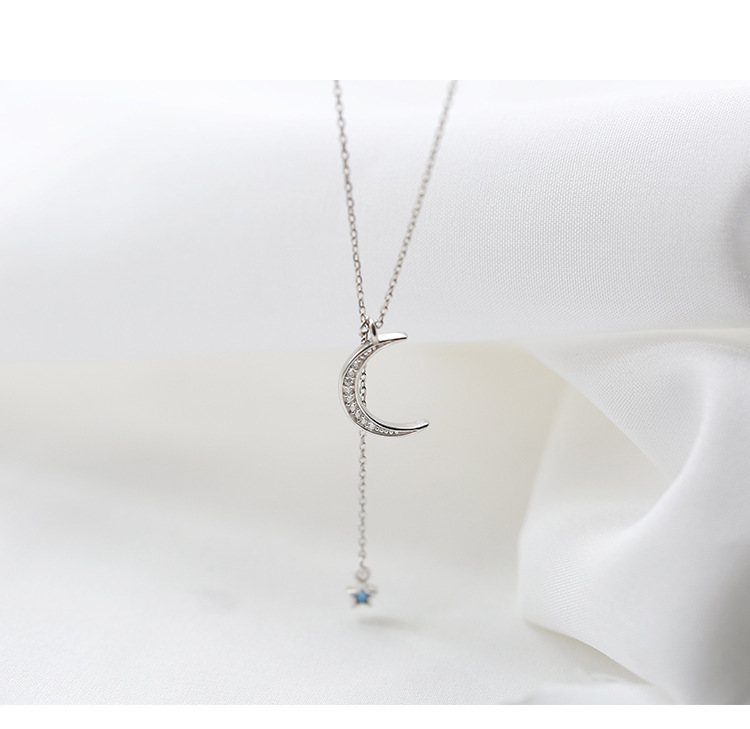 Korean Style Star And Moon Five-pointed Star Necklace display picture 5